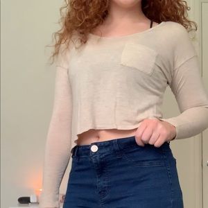 Tan cropped long sleeve